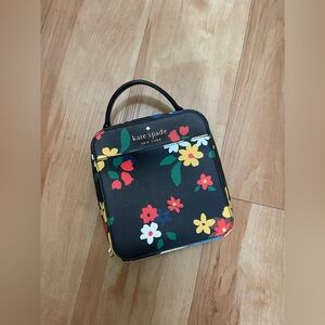 Kate Spade Black Cosmetic Bag with Floral Design